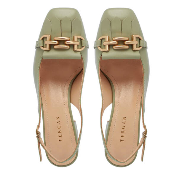 Yeşil Hakiki Deri Kadın Topuklu Ayakkabı - K25Y1AY67800-G81 - 6