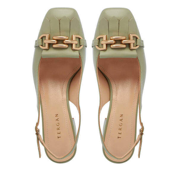 Yeşil Hakiki Deri Kadın Topuklu Ayakkabı - K25Y1AY67800-G81 - 6