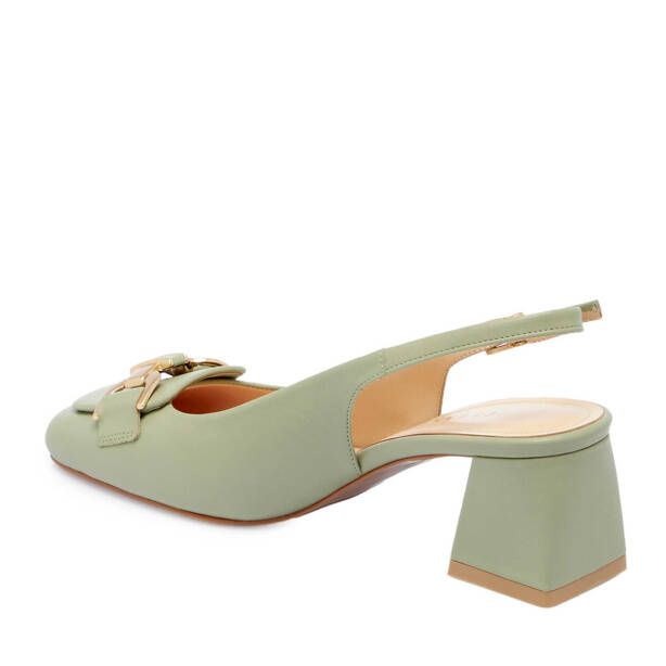 Yeşil Hakiki Deri Kadın Topuklu Ayakkabı - K25Y1AY67801-G81 - 3