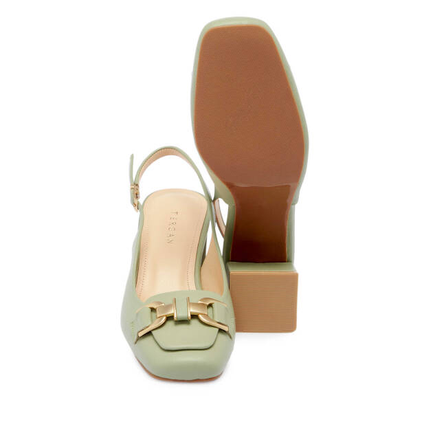 Yeşil Hakiki Deri Kadın Topuklu Ayakkabı - K25Y1AY67801-G81 - 4