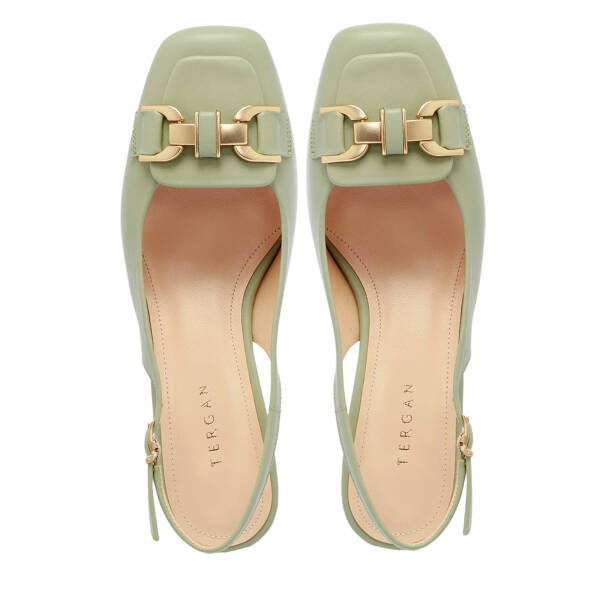 Yeşil Hakiki Deri Kadın Topuklu Ayakkabı - K25Y1AY67801-G81 - 5