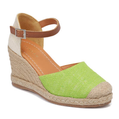 Yeşil Deri-Tekstil Kadın Sandalet - K24Y1SN67417-D7P - 1