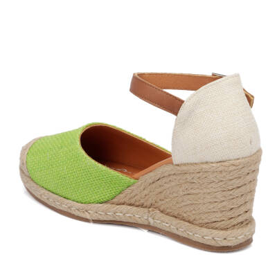 Yeşil Deri-Tekstil Kadın Sandalet - K24Y1SN67417-D7P - 2
