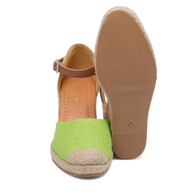 Yeşil Deri-Tekstil Kadın Sandalet - K24Y1SN67417-D7P - 4