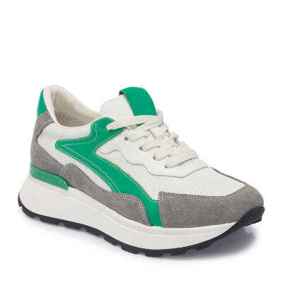  Yeşil Deri-Tekstil Kadın Sneaker - K24I1AY67111-Q5Z - 1