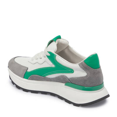  Yeşil Deri-Tekstil Kadın Sneaker - K24I1AY67111-Q5Z - 2
