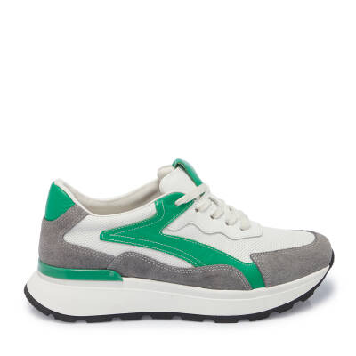  Yeşil Deri-Tekstil Kadın Sneaker - K24I1AY67111-Q5Z - 3