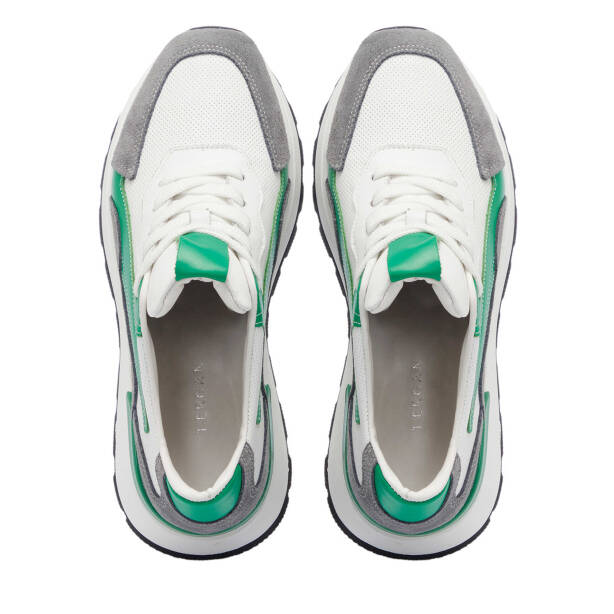 Yeşil Deri - Tekstil Kadın Sneaker - K24I1AY67111-Q5Z - Tergan