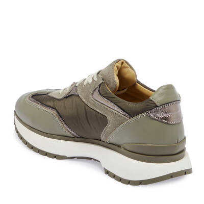  Yeşil Deri-Tekstil Kadın Sneaker - K24I1AY67492-H48 - 2