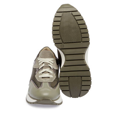  Yeşil Deri-Tekstil Kadın Sneaker - K24I1AY67492-H48 - 4