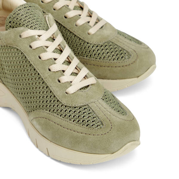 Yeşil Deri-Tekstil Kadın Sneaker - K26I1AY68621-S2W - 3