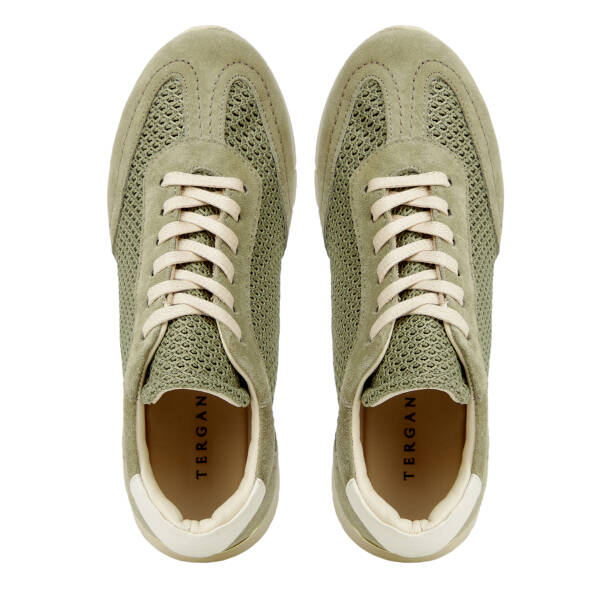 Yeşil Deri-Tekstil Kadın Sneaker - K26I1AY68621-S2W - 5