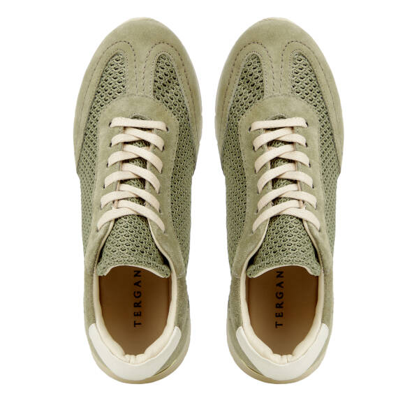 Yeşil Deri-Tekstil Kadın Sneaker - K26I1AY68621-S2W - 5