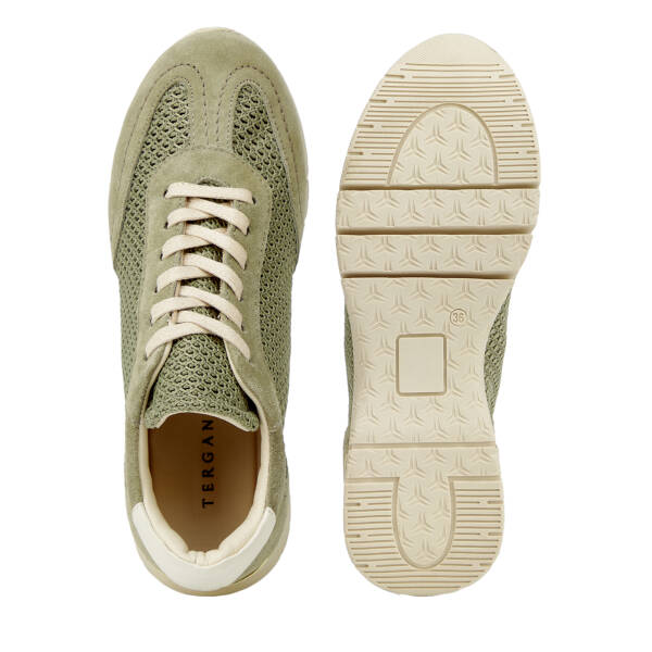 Yeşil Deri-Tekstil Kadın Sneaker - K26I1AY68621-S2W - 6