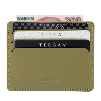 Yeşil Deri Unisex Kredi Kartlık - S1KK00001050-J2G - 3