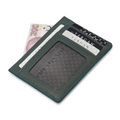 Yeşil Deri Unisex Kredi Kartlık - S1KK00001676-I5T - 2