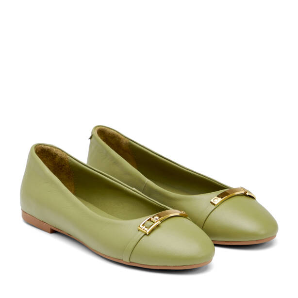 Yeşil Hakiki Deri Kadın Babet - K26I1BB68481-G81 - 2