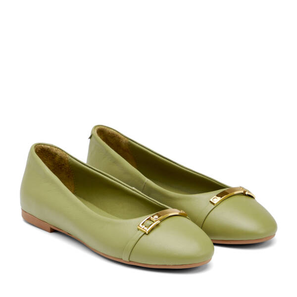 Yeşil Hakiki Deri Kadın Babet - K26I1BB68481-G81 - 2