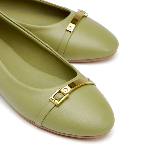 Yeşil Hakiki Deri Kadın Babet - K26I1BB68481-G81 - 3