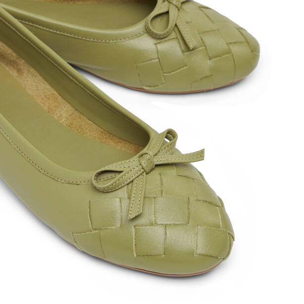 Yeşil Hakiki Deri Kadın Babet - K26I1BB68482-G81 - 3