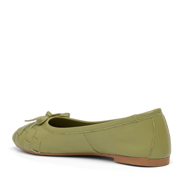 Yeşil Hakiki Deri Kadın Babet - K26I1BB68482-G81 - 4
