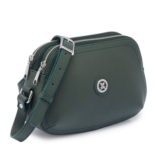 Yeşil Hakiki Deri Kadın Çapraz Askılı Çanta - S25K1BC78865-I5T - 2