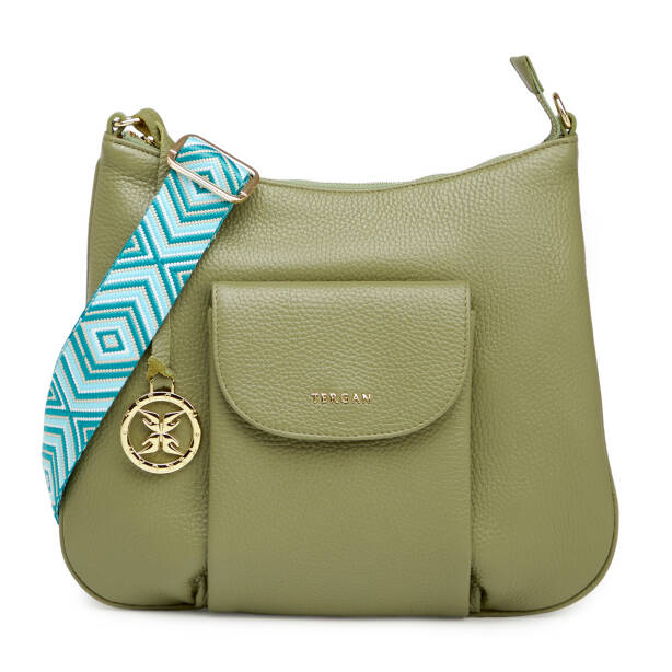 Yeşil Hakiki Deri Kadın Çapraz Askılı Çanta - S26Y1BC80409-U5V 
