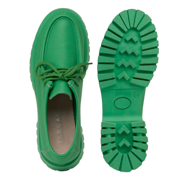 Yeşil Hakiki Deri Kadın Makosen - K25S1AY68173-C47 - 6