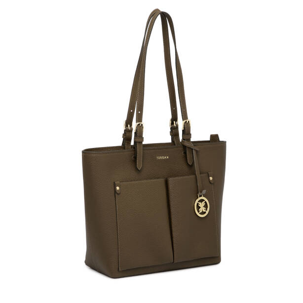 Yeşil Hakiki Deri Kadın Omuz Çantası - S25K1BC80529-T7N - 2