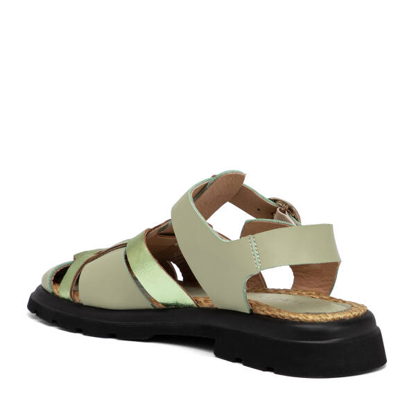 Yeşil Hakiki Deri Kadın Sandalet - K25Y1SN67958-G81 - 4