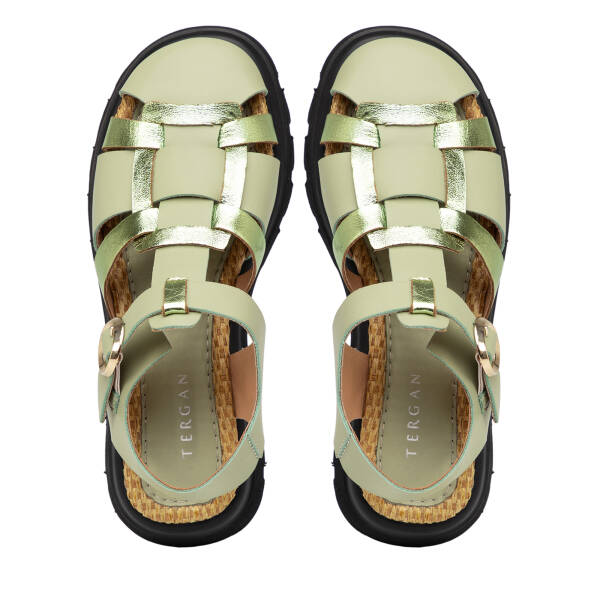 Yeşil Hakiki Deri Kadın Sandalet - K25Y1SN67958-G81 - 5