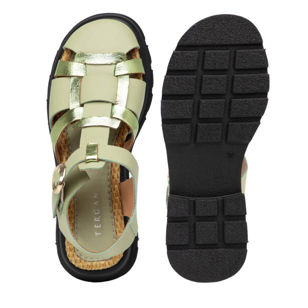 Yeşil Hakiki Deri Kadın Sandalet - K25Y1SN67958-G81 - 6