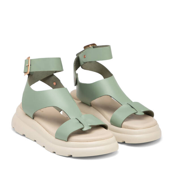 Yeşil Hakiki Deri Kadın Sandalet - K25Y1SN67991-Q5R - 2