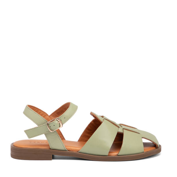 Yeşil Hakiki Deri Kadın Sandalet - K25Y1SN68104-G81 