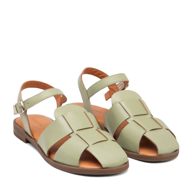 Yeşil Hakiki Deri Kadın Sandalet - K25Y1SN68104-G81 - 2