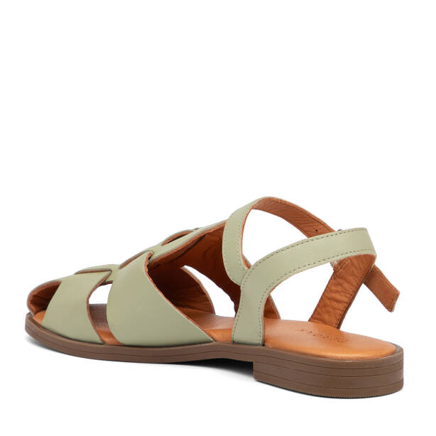 Yeşil Hakiki Deri Kadın Sandalet - K25Y1SN68104-G81 - 4