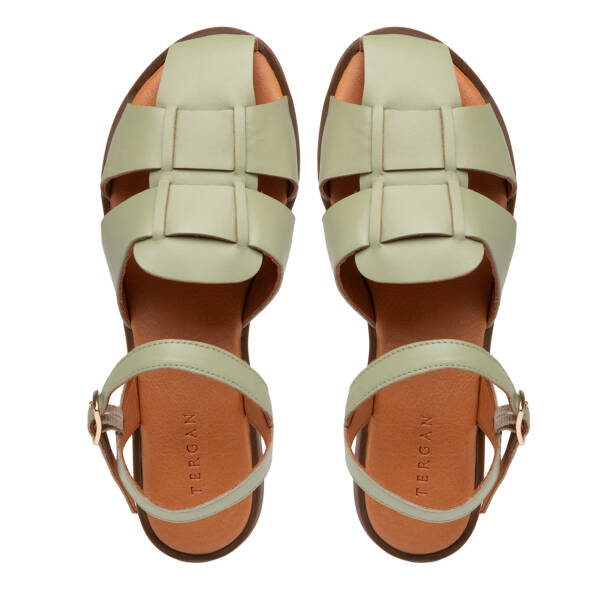 Yeşil Hakiki Deri Kadın Sandalet - K25Y1SN68104-G81 - 5