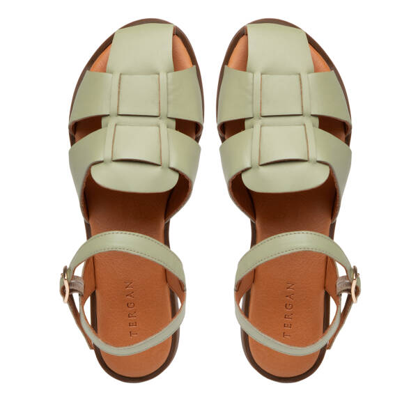 Yeşil Hakiki Deri Kadın Sandalet - K25Y1SN68104-G81 - 5