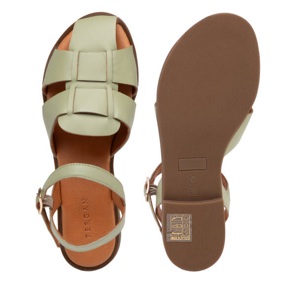 Yeşil Hakiki Deri Kadın Sandalet - K25Y1SN68104-G81 - 6