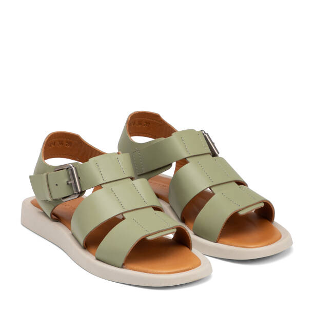 Yeşil Hakiki Deri Kadın Sandalet - K25Y1SN68107-G81 - 2