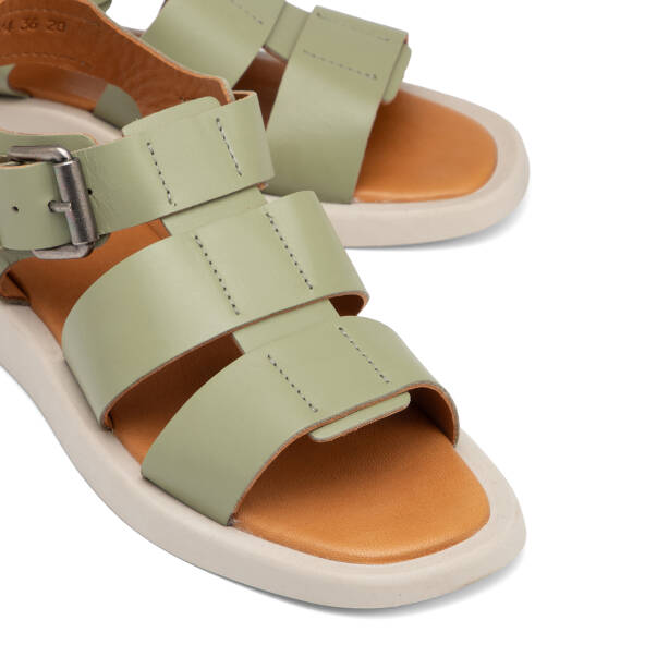 Yeşil Hakiki Deri Kadın Sandalet - K25Y1SN68107-G81 - 3