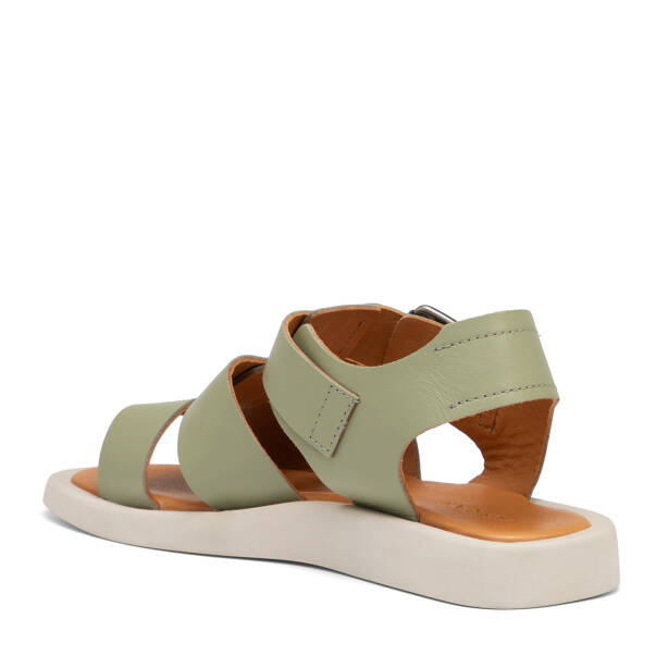 Yeşil Hakiki Deri Kadın Sandalet - K25Y1SN68107-G81 - 4