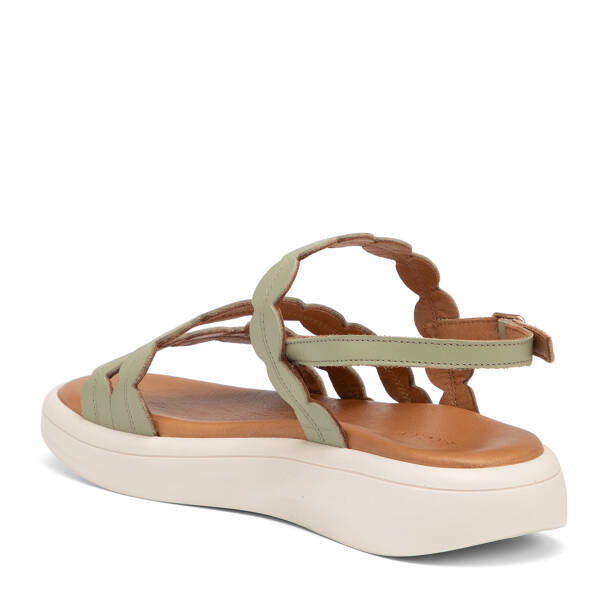 Yeşil Hakiki Deri Kadın Sandalet - K25Y1SN68108-G81 - 4