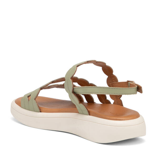 Yeşil Hakiki Deri Kadın Sandalet - K25Y1SN68108-G81 - 4