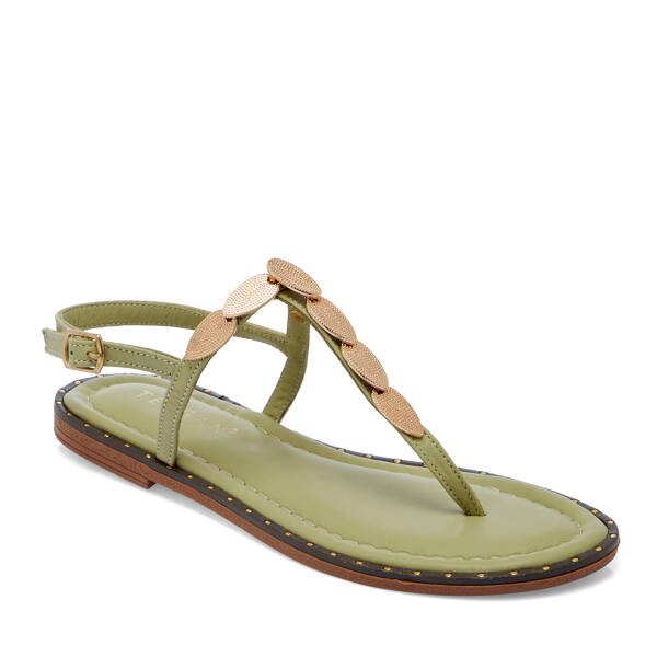 Yeşil Hakiki Deri Kadın Sandalet - K26Y1SN68430-S1J - 1