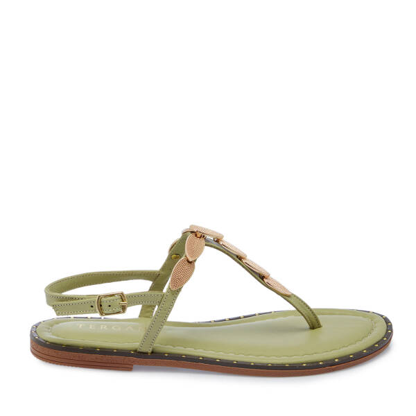 Yeşil Hakiki Deri Kadın Sandalet - K26Y1SN68430-S1J - 3