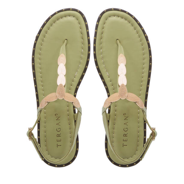 Yeşil Hakiki Deri Kadın Sandalet - K26Y1SN68430-S1J - 5