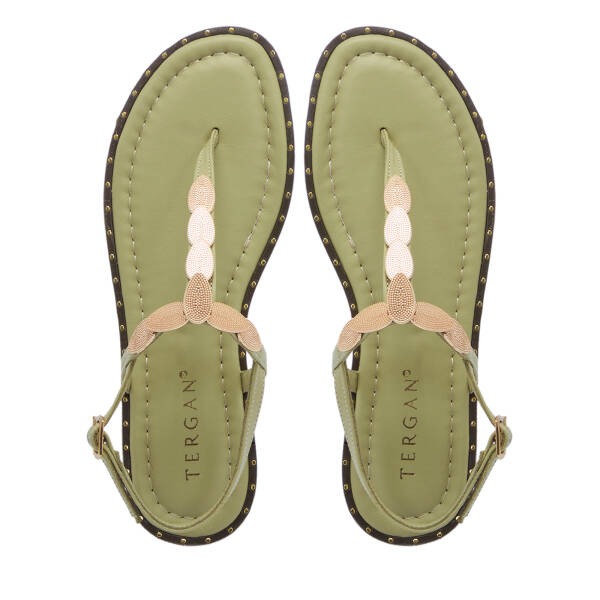Yeşil Hakiki Deri Kadın Sandalet - K26Y1SN68430-S1J - 5