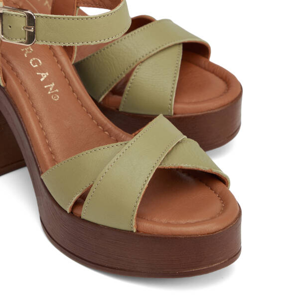 Yeşil Hakiki Deri Kadın Sandalet - K26Y1SN68477-G81 - 3