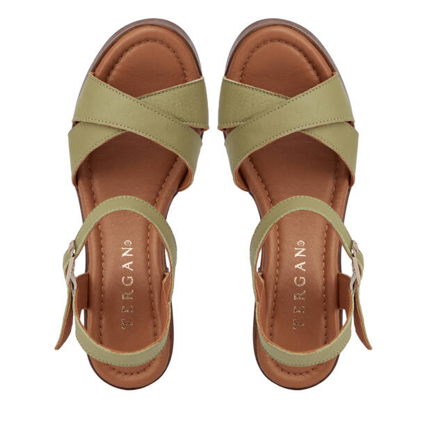 Yeşil Hakiki Deri Kadın Sandalet - K26Y1SN68477-G81 - 5
